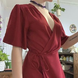 Oak and fort red wrap dress size extra small